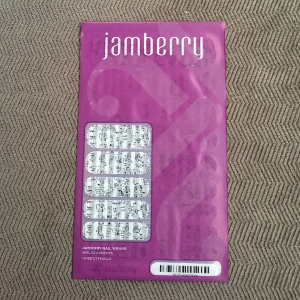 Jamberry Nails New Vinyl Sheet Heat Pressure Activated Wraps Music Notes Design